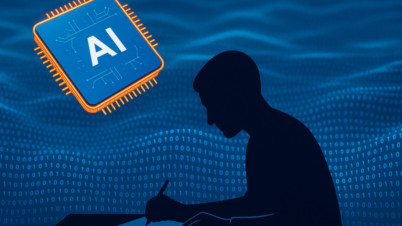 AI and technical writing concept illustration
